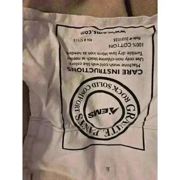 Men's Ems Pants Men's 36 x 32 Beige Khaki Cotton - Picture 5 of 5